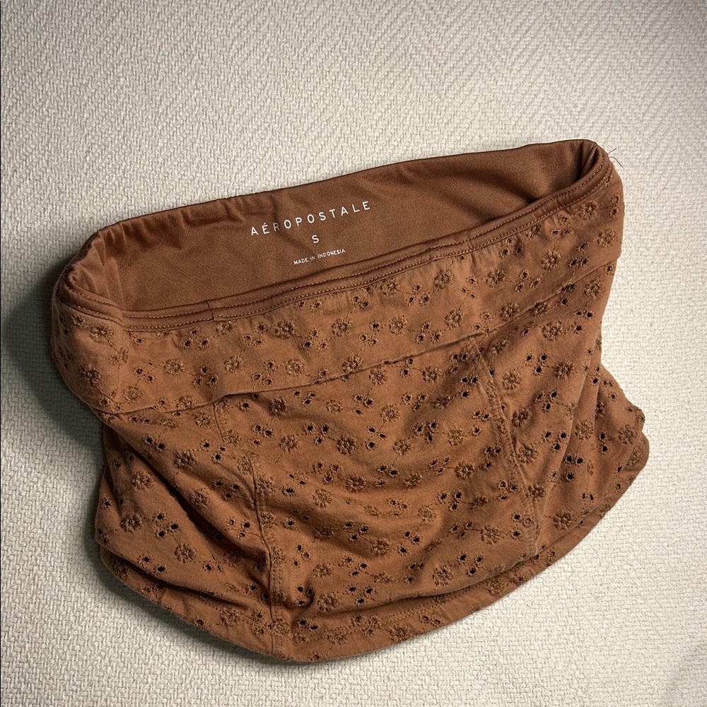 Aeropostale Brown Floral Crop Top